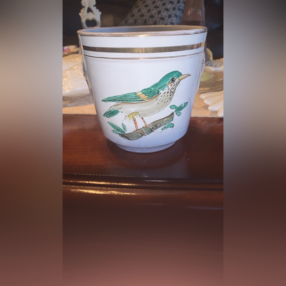 ESTE Ceramiche Tiffany & Co Cash Pot Bowl, Birds, Flowers, Made in Italy